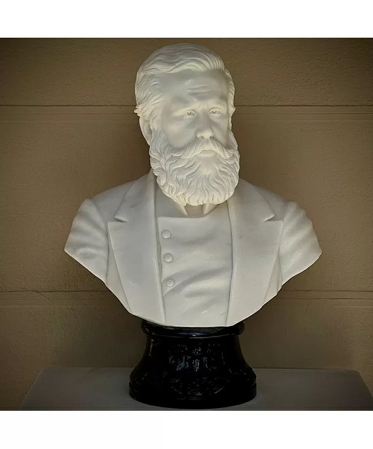 imagem de Busto Dom Pedro II Mármore Branco 70cm - BMP084