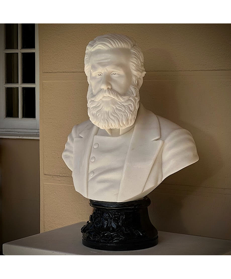 imagem do produto Busto Dom Pedro II M�rmore Branco 70cm - BMP084