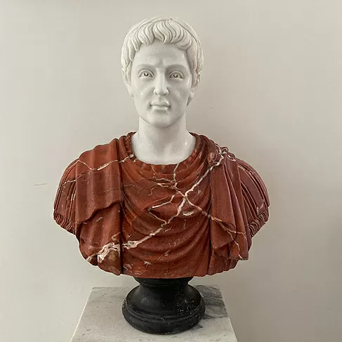 imagem de Busto em Mármore Caio Júlio César 80cm BMP044 Escultura Clássica de Luxo