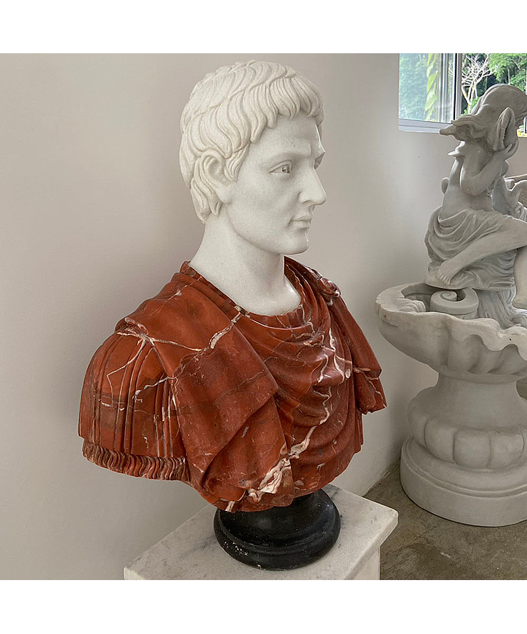 imagem do produto Busto em M�rmore Caio J�lio C�sar 80cm BMP044 Escultura Cl�ssica de Luxo