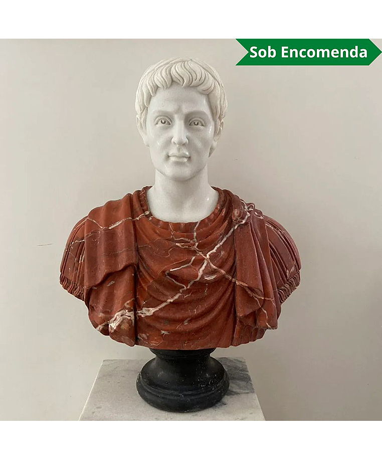 imagem do produto Busto em M�rmore Caio J�lio C�sar 80cm BMP044 Escultura Cl�ssica de Luxo