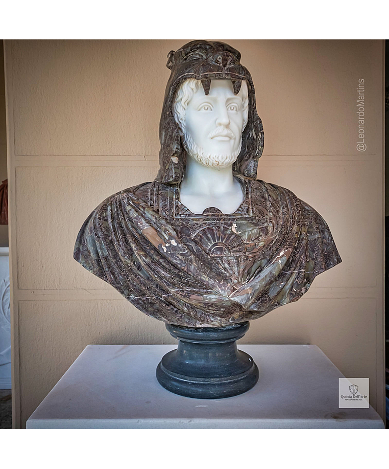 imagem do produto Busto em M�rmore H�rcules VII 83cm BMP043  Escultura Cl�ssica de Alto Padr�o