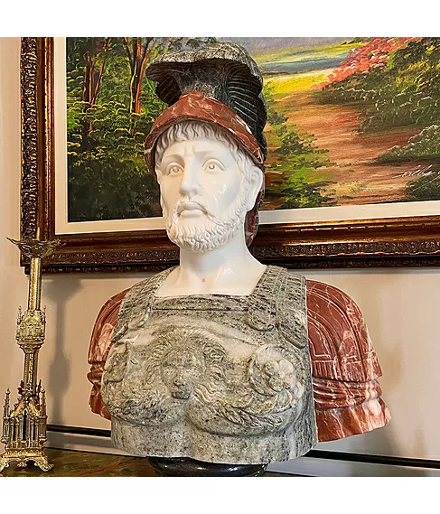 imagem de Busto em Mármore Soldado Romano III 81cm - BMP040