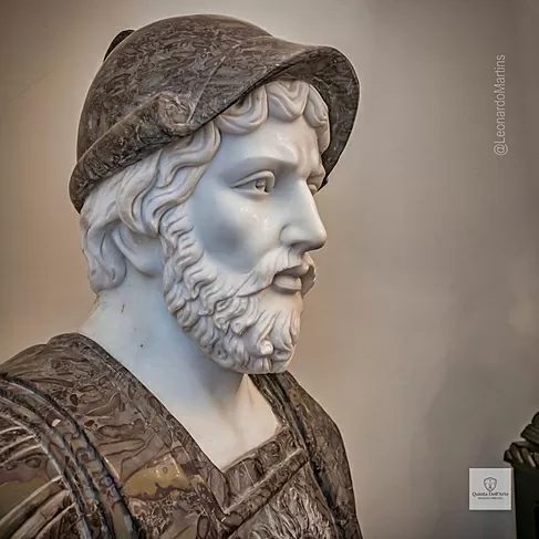imagem de Busto em Mármore Soldado Romano IV 84cm BMP045 Escultura de Luxo
