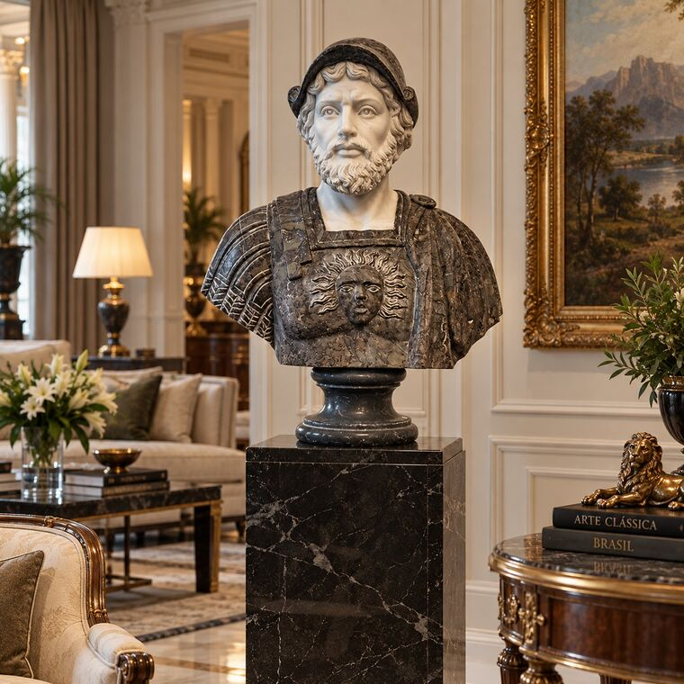 imagem do produto Busto em M�rmore Soldado Romano IV 84cm BMP045 Escultura de Luxo