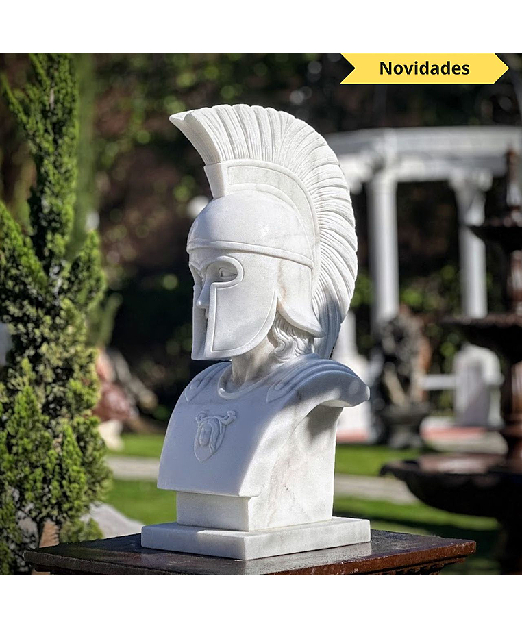 imagem do produto Busto Espartano M�rmore Branco 82cm - BMP072