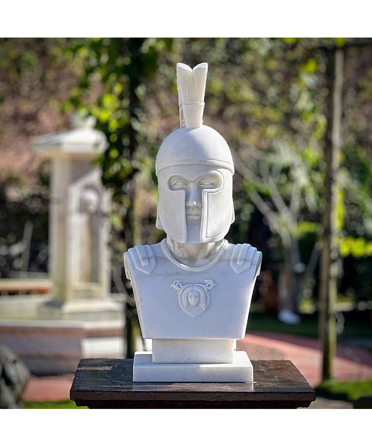 imagem do produto Busto Espartano M�rmore Branco 82cm - BMP072