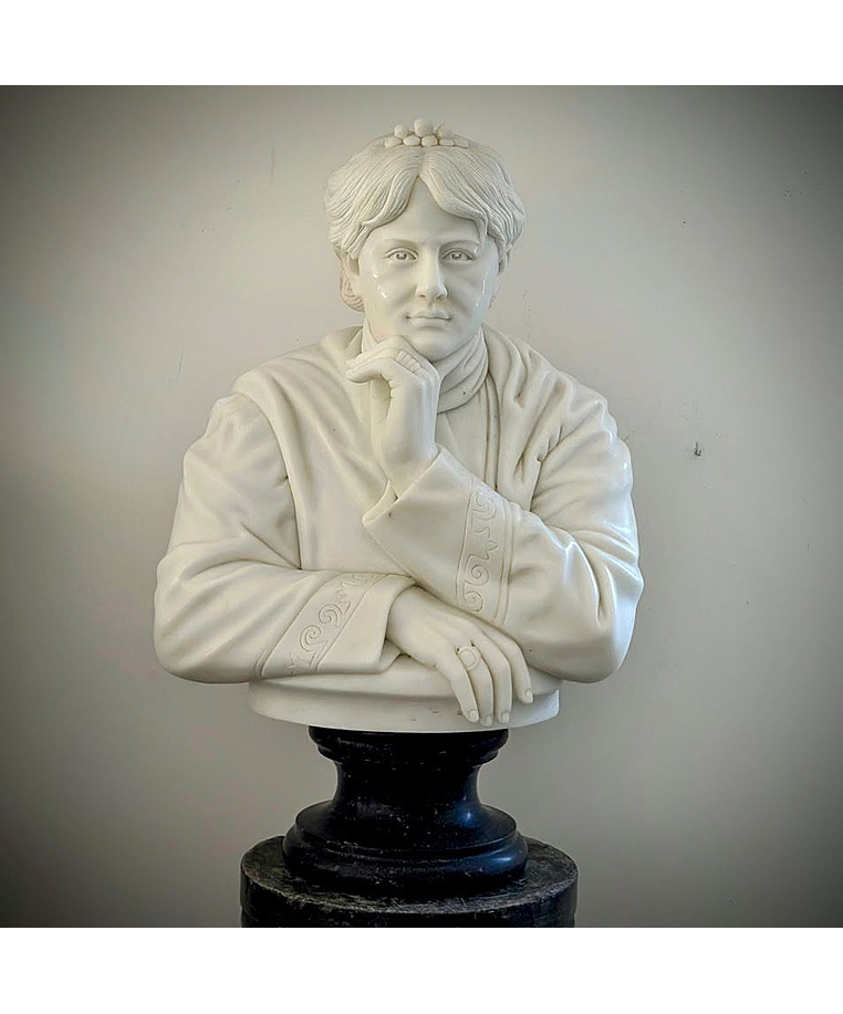imagem do produto Busto Helena Blavatsky em M�rmore Branco 90cm BMP079 Misticismo e Eleg�ncia
