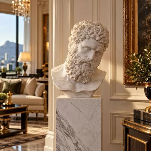 imagem de Busto Hércules em Mármore 50cm BMP081C