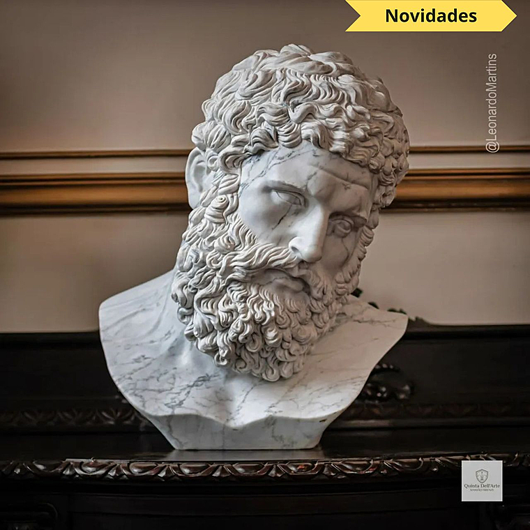 imagem do produto Busto H�rcules em M�rmore 50cm BMP081C For�a Cl�ssica