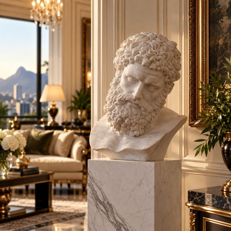 imagem do produto Busto H�rcules em M�rmore 50cm BMP081C