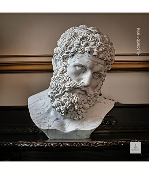 imagem de Busto Hércules em Mármore Carrara 50cm - BMP081C