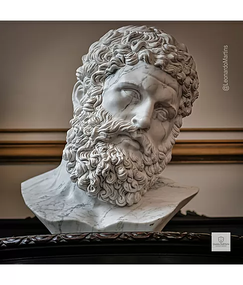 imagem de Busto Hércules em Mármore Carrara 50cm - BMP081C