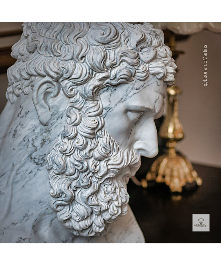 imagem do produto Busto H�rcules em M�rmore Carrara 50cm BMP081C For�a Cl�ssica