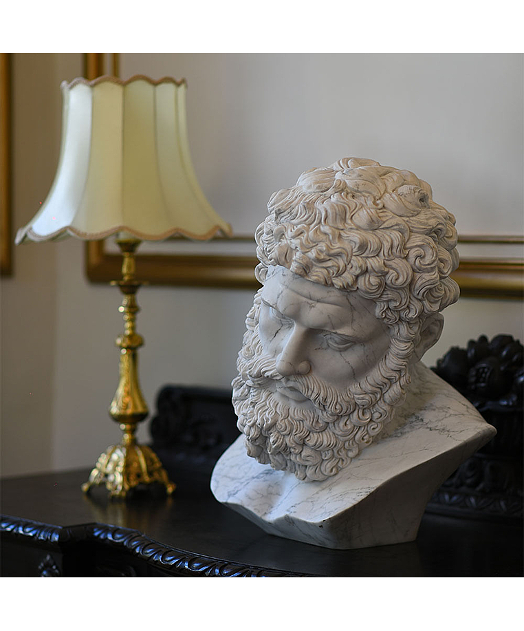 imagem do produto Busto H�rcules em M�rmore Carrara 50cm BMP081C For�a Cl�ssica