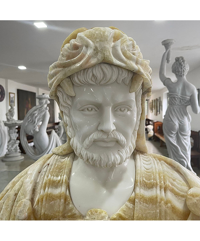 imagem do produto Busto H�rcules IV em M�rmore 80cm BMP036 For�a e Grandiosidade