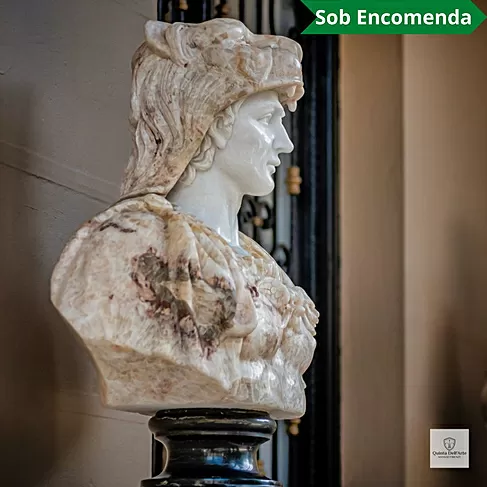 imagem de Busto Hércules V em Mármore 80cm BMP039 Força e Imponência Clássica