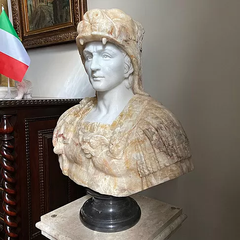 imagem de Busto Hércules V em Mármore 80cm BMP039 Força e Imponência Clássica