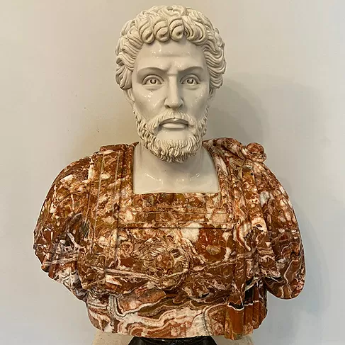 imagem de Busto Imperador Romano II em Mármore 83cm BMP041 Escultura de Prestígio e Elegância