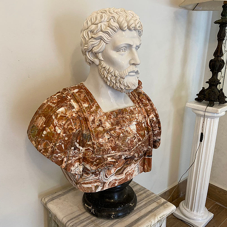 imagem do produto Busto Imperador Romano II em M�rmore 83cm BMP041 Escultura de Prest�gio e Eleg�ncia