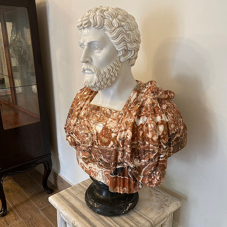 imagem do produto Busto Imperador Romano II em M�rmore 83cm BMP041 Escultura de Prest�gio e Eleg�ncia