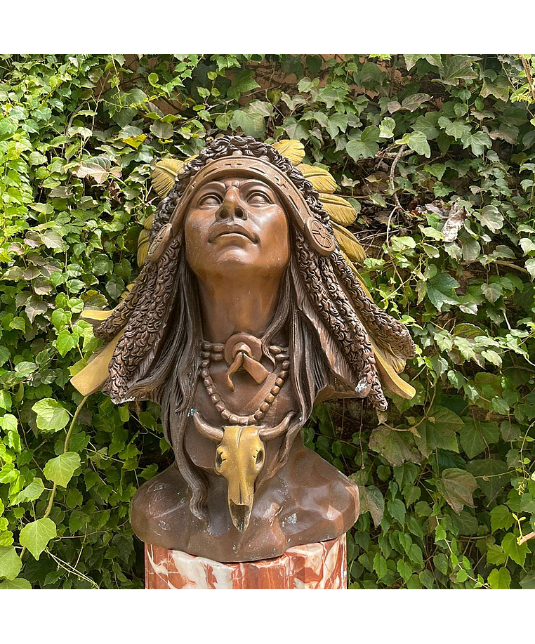 imagem do produto Busto Ind�gena em Bronze 60cm - BBZ052