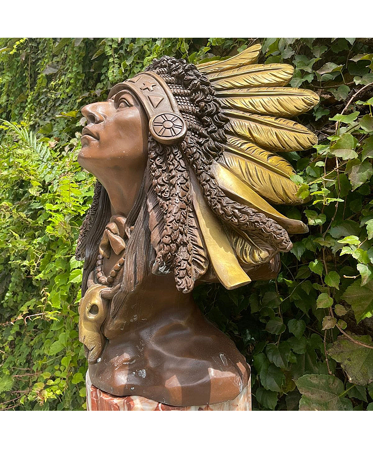 imagem do produto Busto Ind�gena em Bronze 60cm - BBZ052
