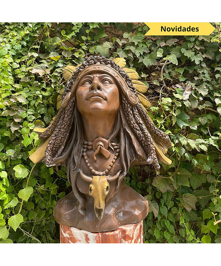 imagem do produto Busto Ind�gena em Bronze 60cm - BBZ052
