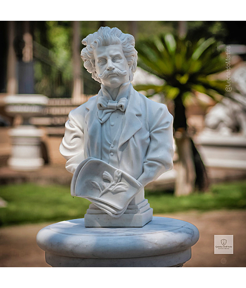 imagem de Busto Johann Strauss em Mrmore Branco 56cm - BMP068