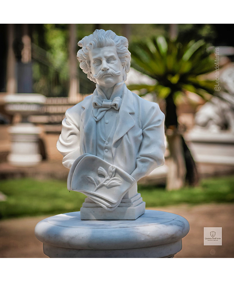 imagem do produto Busto Johann Strauss em M�rmore Branco 56cm BMP068 Escultura Cl�ssica Sofisticada