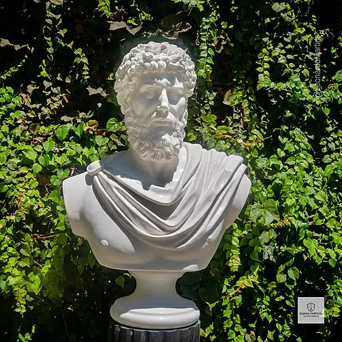 imagem de Busto Marco Aurélio em Mármore 82cm BMP058 Poder e Sabedoria