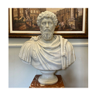 imagem do produto Busto Marco Aur�lio em M�rmore Branco 80cm BMP047 Eleg�ncia Atemporal