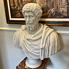 imagem do produto Busto Marco Aur�lio em M�rmore Branco 80cm BMP047 Eleg�ncia Atemporal