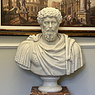 imagem do produto Busto Marco Aur�lio em M�rmore Branco 80cm BMP047 Eleg�ncia Atemporal