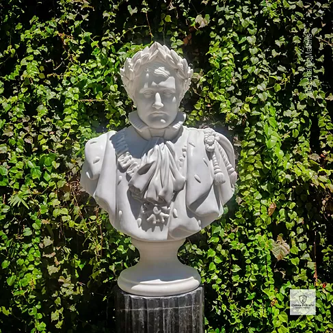 imagem de Busto Napoleão Bonaparte com Coroa de Louros em Mármore Branco 72cm BMP070 Clássica