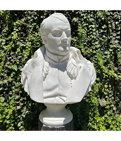 imagem de Busto Napoleão Bonaparte em Mármore Branco 83cm - BMP056