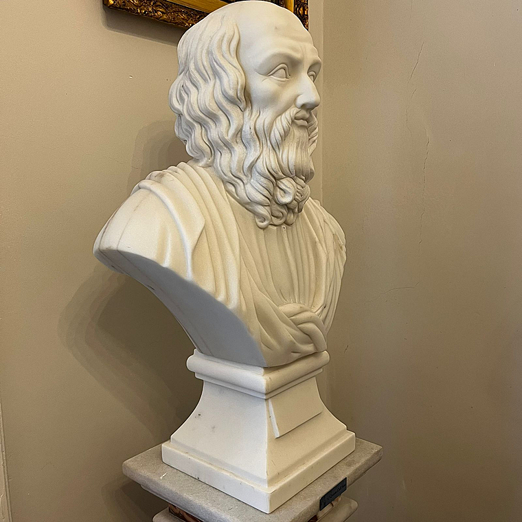 imagem do produto Busto Plat�o em M�rmore Branco 70cm BMP050 Sabedoria Cl�ssica