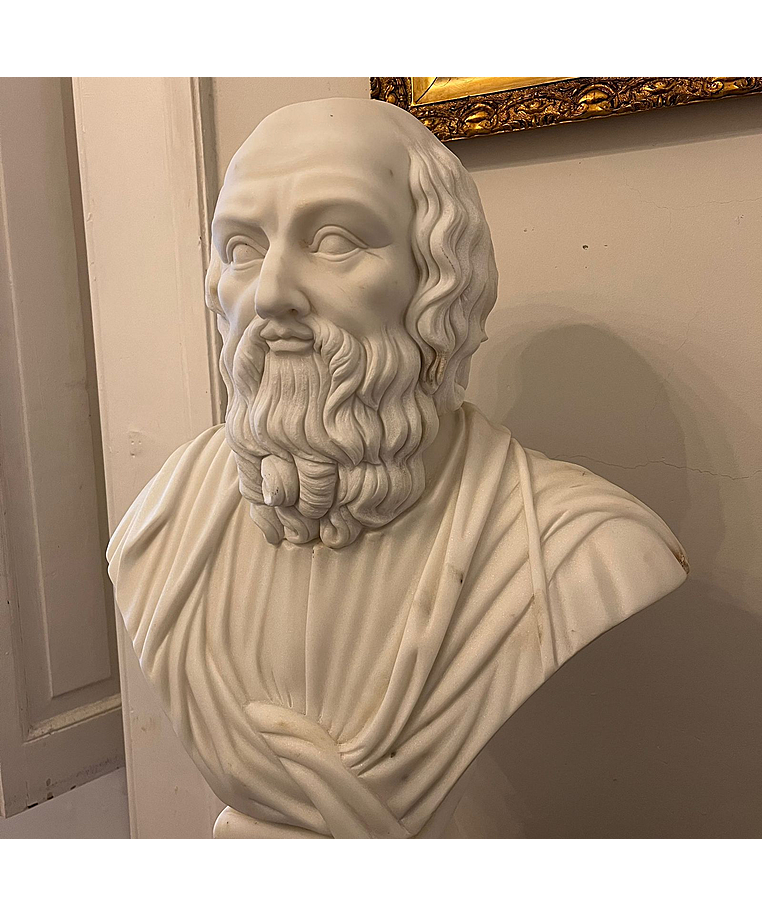 imagem do produto Busto Plat�o em M�rmore Branco 70cm - BMP050