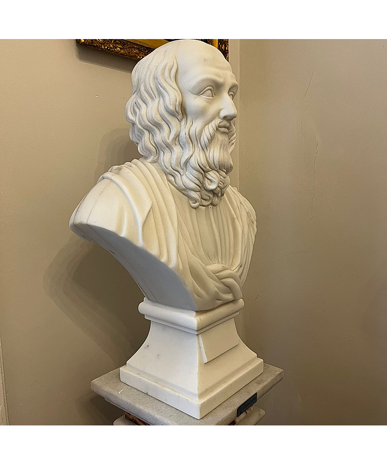 imagem do produto Busto Plat�o em M�rmore Branco 70cm - BMP050