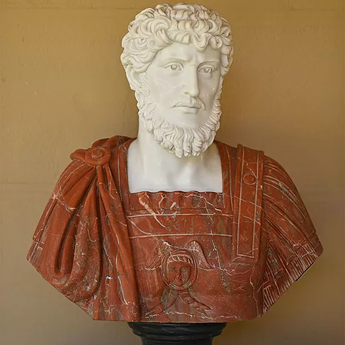 imagem de Busto Romano em Mármore 79cm BMP034 Escultura Clássica e Sofisticada