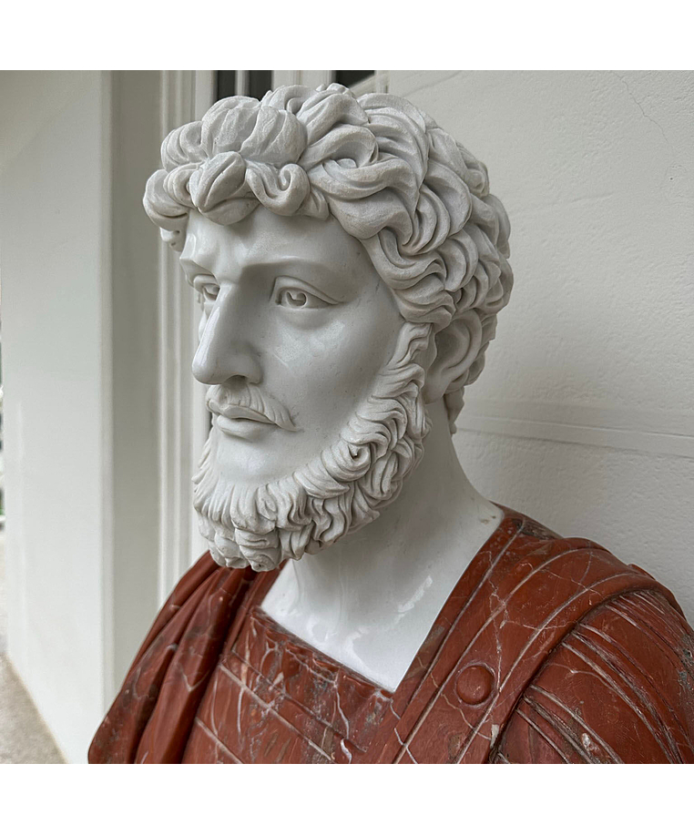 imagem do produto Busto Romano em M�rmore 79cm BMP034 Escultura Cl�ssica e Sofisticada