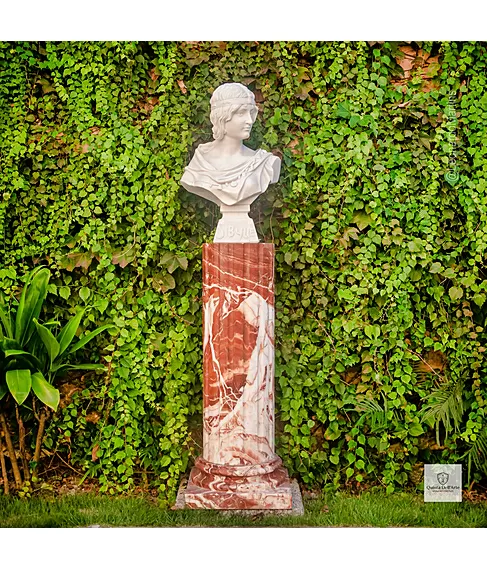 imagem de Busto Sibylle em Mármore Branco 64cm - BMP071