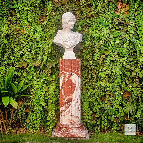 imagem de Busto Sibylle em Mármore Branco 64cm BMP071 Elegância Clássica