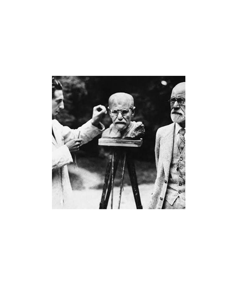 imagem do produto Busto Sigmund Freud em M�rmore Branco 60cm | Escultura Art�stica Inspirada em Oscar Nemon 