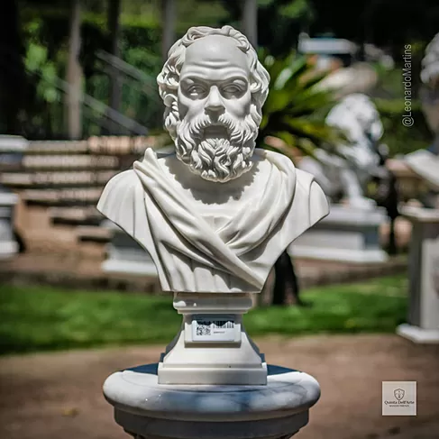 imagem de Busto Sócrates em Mármore Branco 70cm BMP051 Filosofia e Sabedoria