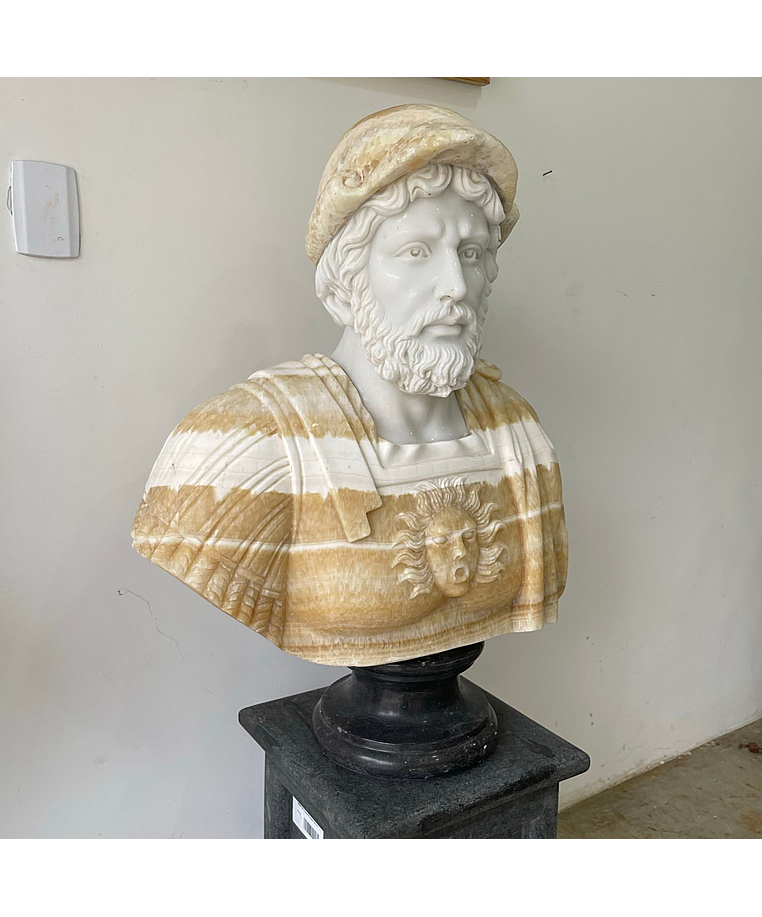 imagem do produto Busto Soldado Romano em M�rmore 78cm BMP031 Escultura Cl�ssica Imponente