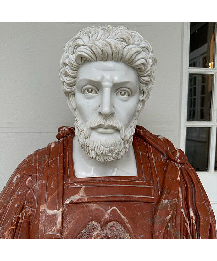 imagem do produto Busto Soldado Romano em M�rmore 79cm BMP030 Escultura Cl�ssica Imponente