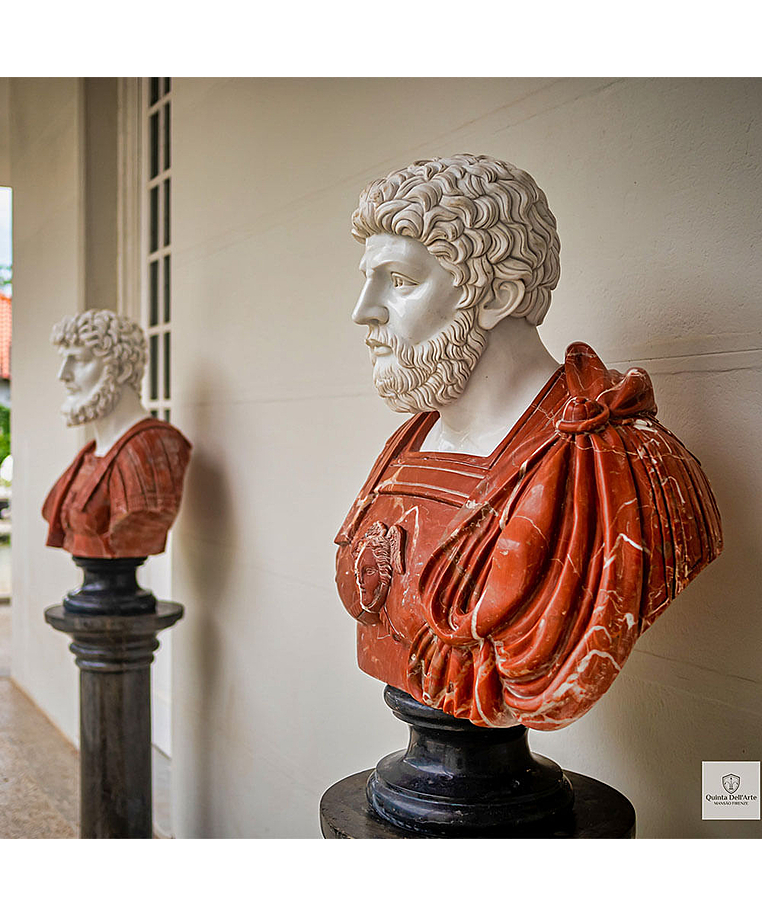 imagem do produto Busto Soldado Romano em M�rmore 79cm BMP030 Escultura Cl�ssica Imponente