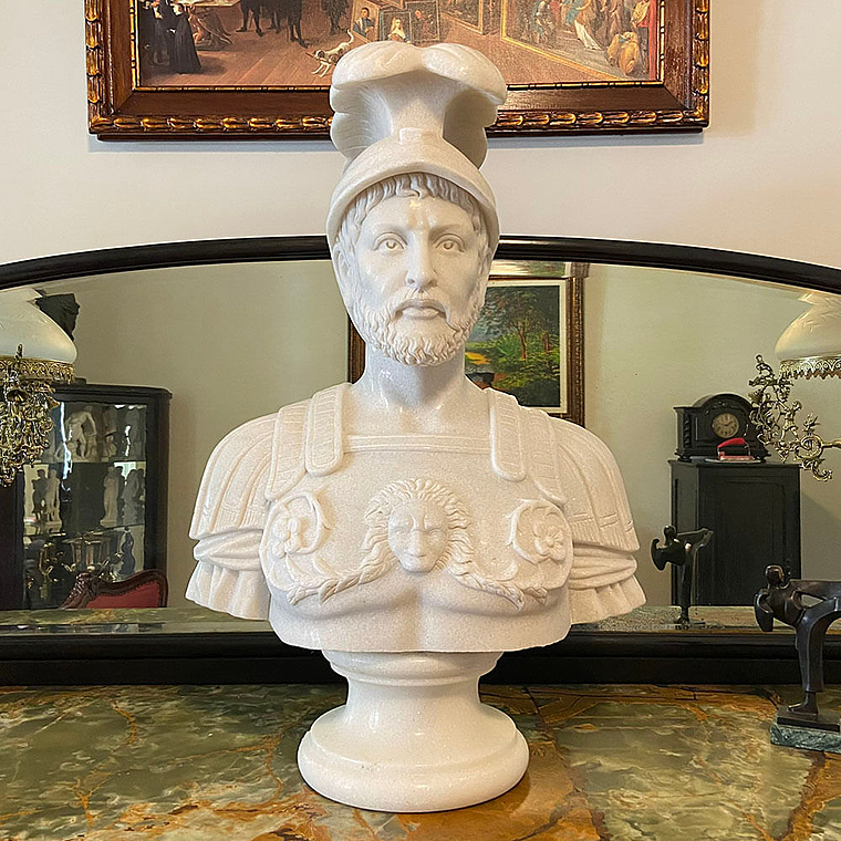 imagem do produto Busto Soldado Romano Esculpido em M�rmore 79cm BMP032