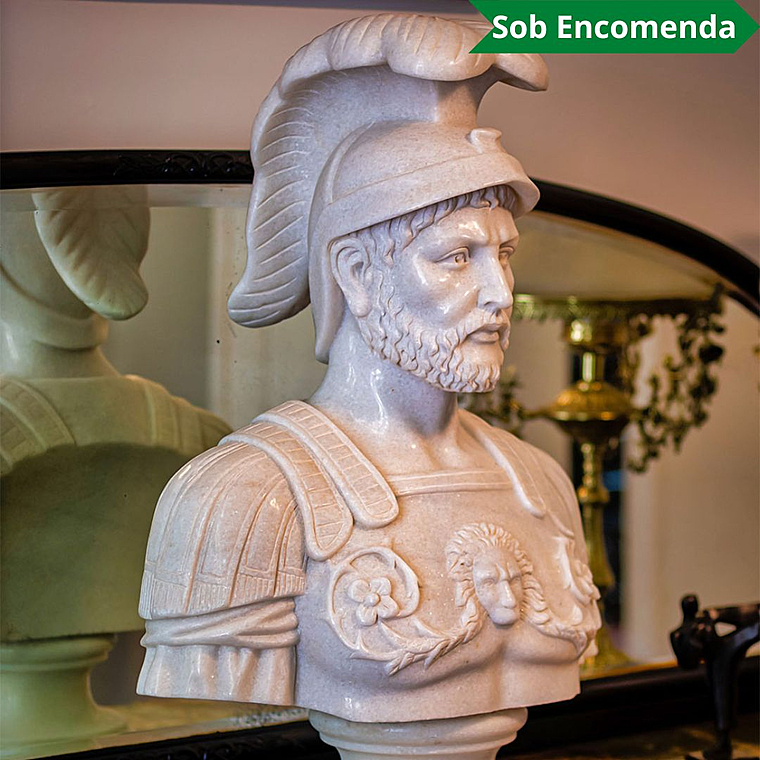 imagem do produto Busto Soldado Romano Esculpido em M�rmore 79cm BMP032